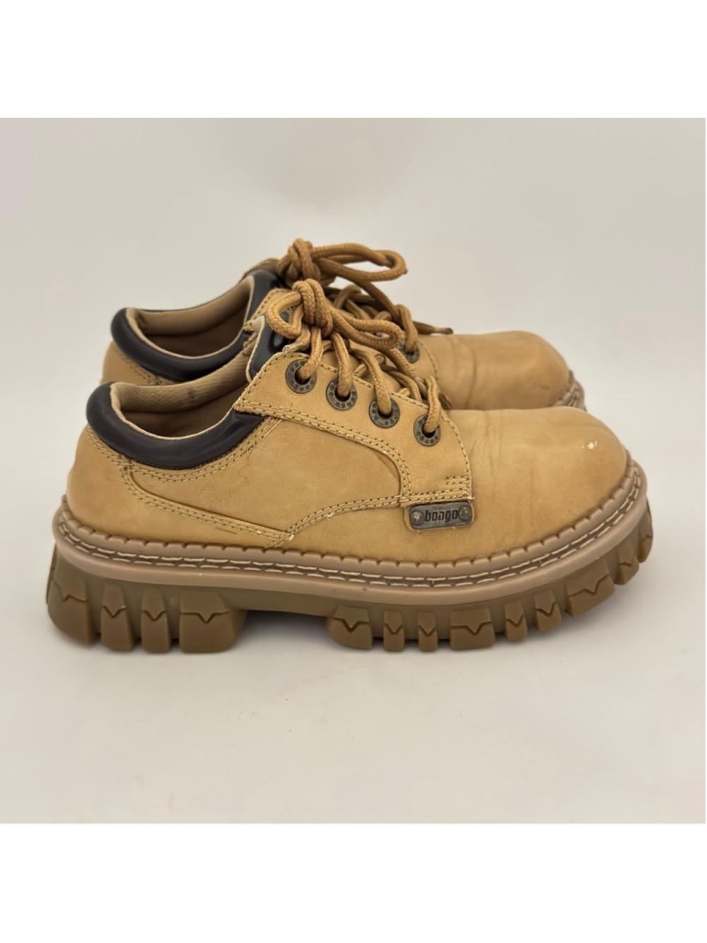 Vintage Bongo Chunky Platform Lug Sole Oxford Lace Up Boot Shoes Size 7M
